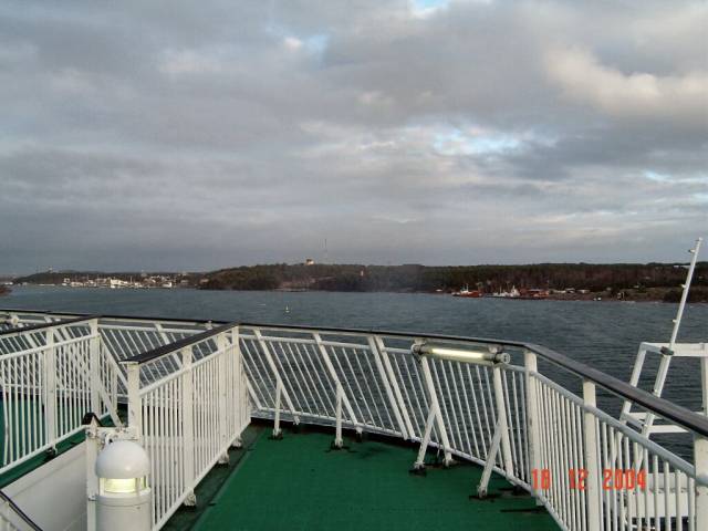 Mariehamn passenger harbour in left and Korrvik fishing harbour in right